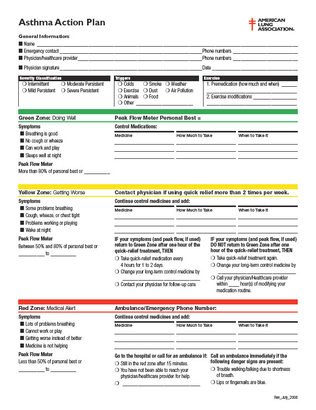 Asthma Action Plan